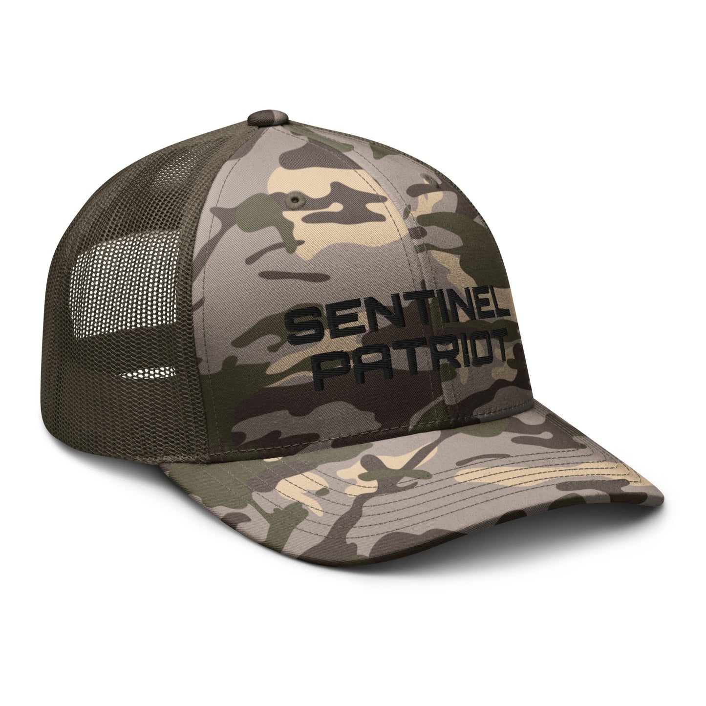 Camo/Olive "Sentinel Patriot" Trucker Hat (Embroidered)