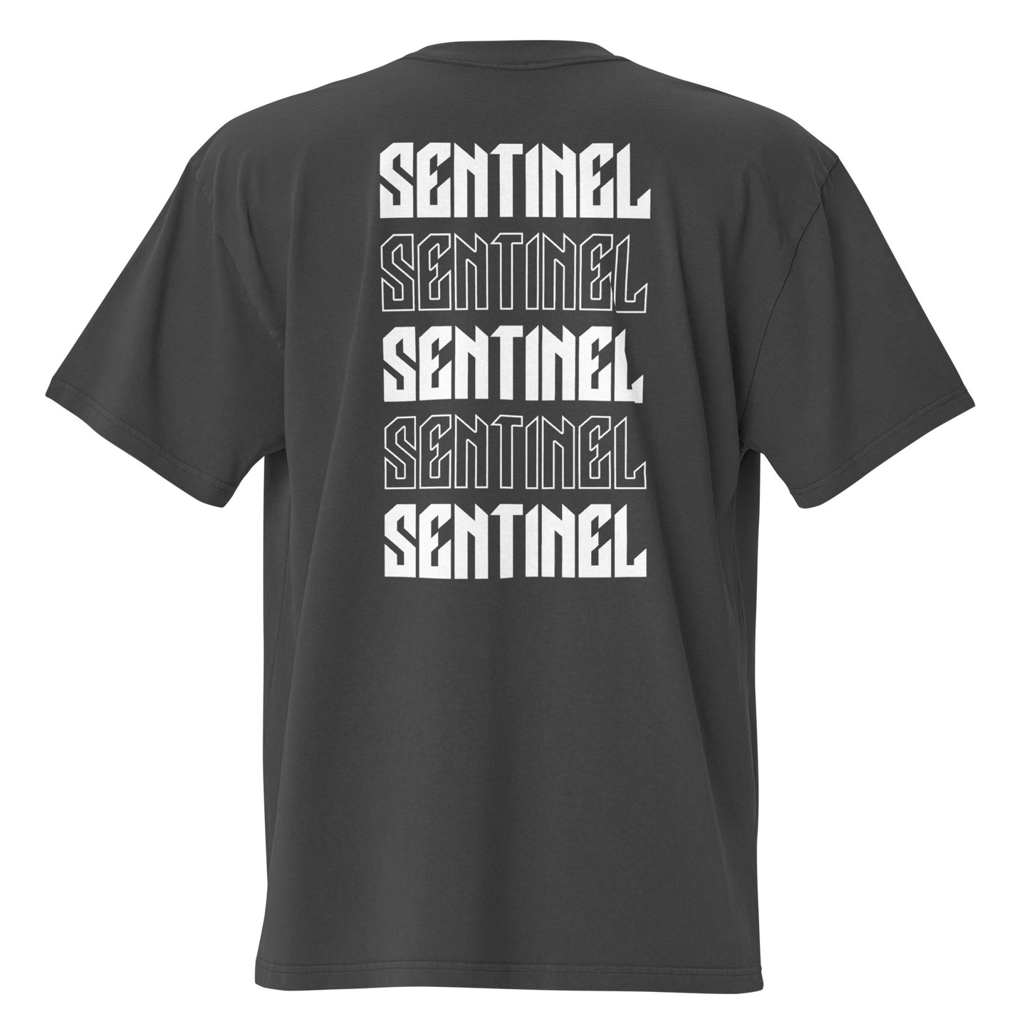 Men's Premium Faded Black "Sentinel" Oversized Tee