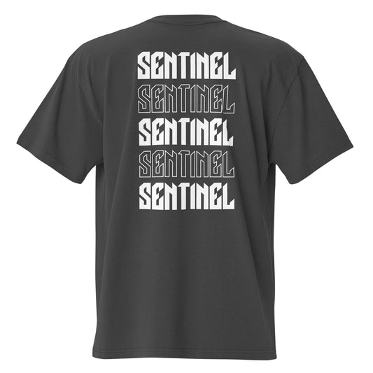 Men's Premium Faded Black "Sentinel" Oversized Tee